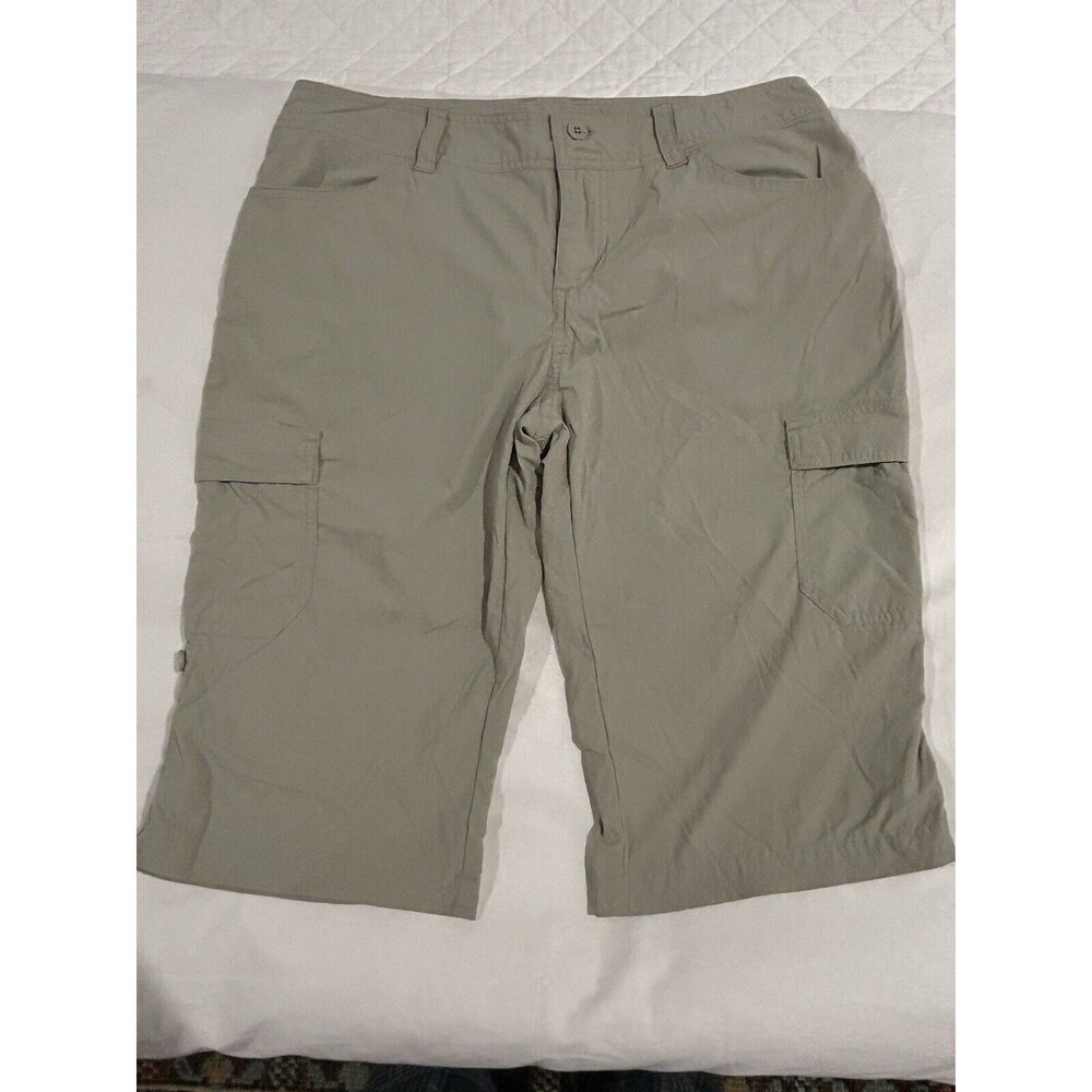 Patagonia Women's Low Rise Hiking Cargo Shorts Size 4 Khaki Beige 13" Roll Up